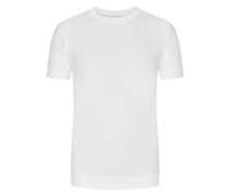 Unifarbenes und glattes T-Shirt mit Seitenschlitzen