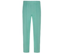 Joggpants mit Label-Streifen und Bügelfalte
