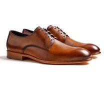 Derby-Schuh mit teilstrukturiertem Leder frontseitig