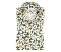 Hemd mit Frosch-Print, Fitted Body