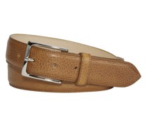 Ledergürtel mit Scotchgrain Prägung  Cognac