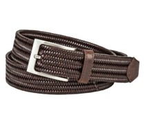 Flechtgürtel aus Leder  Dunkel