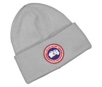 Canada Goose Rippstrick-Mütze aus Wolle mit Logo-Aufnäher