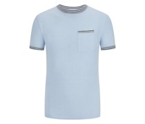 T-Shirt aus Baumwolle mit Strickmuster  Hell
