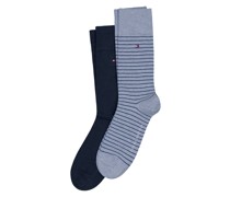 Tommy Hilfiger 2er Pack Socken mit Ringelstreifen und Unifarben