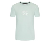 Softes T-Shirt mit gummiertem Logo-Print  Mint