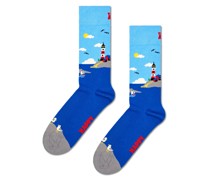 Happy Socks Socken mit Leuchtturm-Motiven