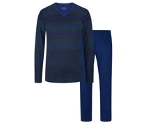 Novila Weicher Jersey-Pyjama Sir mit V-Ausschnitt