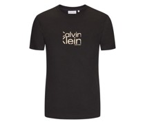Softes T-Shirt mit gummiertem Logo-Print