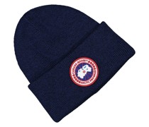 Canada Goose Rippstrick-Mütze aus Wolle mit Logo-Aufnäher