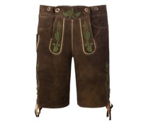 Aschheim Lederhose aus Ziegenleder, grün Stick