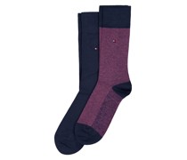 Tommy Hilfiger 2er Pack Socken mit feinem Muster und Unifarben