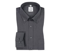 Flanellhemd mit Button Down Kragen  Anthrazit