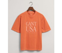 T-Shirt Washed-Optik mit Label-Print