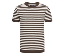 Tom Rusborg Softes Strick-T-Shirt mit Ringelstreifen und Leinenanteil