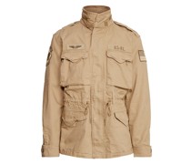 Polo Ralph Lauren Feste Army-Jacke aus Canvas mit integrierter Kapuze