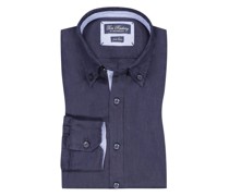 Leinenhemd mit Button-Down-Kragen  Marine