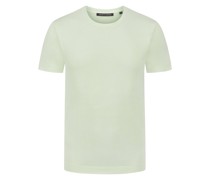 Trusted Handwork Unifarbenes T-Shirt mit O-Neck, Garment Dyed