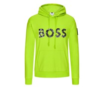 Softer Hoodie mit gummiertem Label-Aufdruck und Ärmel-Patch