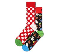 Happy Socks 2er Pack Socken mit Schneemann-Motiv in Geschenkbox