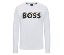BOSS Sweatshirt mit gummiertem Logo-Print