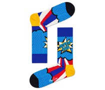 Socken mit Super-Dad Schriftzug  Tuerkis