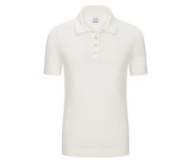 Leichtes Feinstrick Poloshirt mit Leinen-Anteil