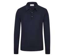 John Smedley Hochwertiges Langarm Poloshirt