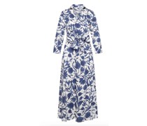 0039 ITALY Kleid HANVANNA NEW mit floralem Print in Blau /Blau