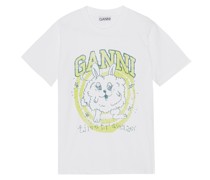 GANNI Shirt BUNNY mit Print in Bright White bei/Weiß