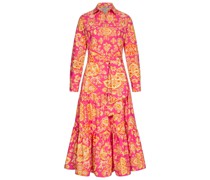 CALIBAN Kleid aus Baumwolle mit floralem Muster in Pink-Gelb gemustert Onlineshop bei/MehrfarbigPink