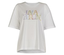 LALA BERLIN T-Shirt CELIA aus Baumwolle mit Logo-Print in White kaufen bei/Weiß