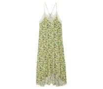 ZADIGVOLTAIRE Kleid RISTY SOFT SMALL GARDEN mit floralem Allover-Print in Cedra bei/Gelb