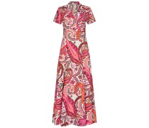 CALIBAN Kleid aus Baumwolle mit floralem Muster in Rot/Rosa gemustert Onlineshop bei/WeißMehrfarbigPinkRot