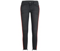 RELIGION Jeans RED STRIPE HALLE in Black Denim /Schwarz