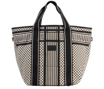 LALA BERLIN Tasche EAST WESTE TOTE MARIN mit Kufiya-Print in Creme/Schwarz bei/MehrfarbigSchwarzBeige