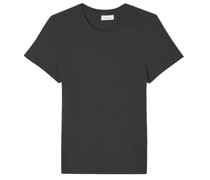 AMERICAN VINTAGE Damen Basic Shirt YPAWOOD mit Baumwolle in Carbone Chine /Schwarz