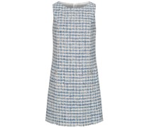 NVSCO Kleid aus Tweet mit Metallic-Fäden und Fransen in Blau/Weiß /Mehrfarbig