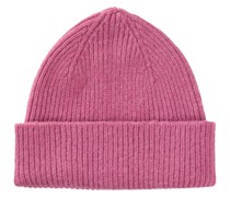 LE BONNET Rippstrick-Beanie aus Wolle in Taffy /Pink