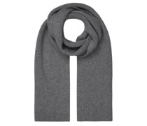 LE BONNET Rippstrick-Schal aus Wolle in Slate Grey /Grau