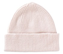 LE BONNET Rippstrick-Beanie aus Wolle in Misty Rose /Rosa