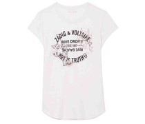 ZADIGVOLTAIRE T-Shirt WOOP ICO BLASON mit Print in Parme /Rosa