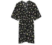 ZADIGVOLTAIRE Kleid ROZOM SOFT CINKLE ROSES mit Allover-Print in Noir bei/Schwarz