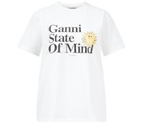 GANNI T-Shirt mit Logo-Print aus Bio-Baumwolle in Bright White /Weiß