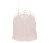 ZADIGVOLTAIRE Top CHRISTY JAC WINGS mit Spitze und Allover-Print in Primerose bei/Rosa