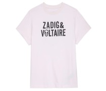 ZADIGVOLTAIRE T-Shirt OMMA mit Logo-Print in Pastel Onlineshop bei/Rosa
