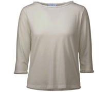 ALLUDE Shirt in Beige aus Baumwolle mit 3/4-Arm und Rüschen /Beige