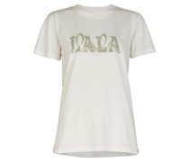LALA BERLIN T-Shirt CARA LOOP aus Baumwolle mit Logo-Print in White kaufen bei/Weiß