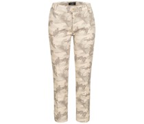 MASON'S 7/8-Chino JAQUELINE CURVIE mit Camouflage-Print aus Baumwolle in Beige /Mehrfarbig