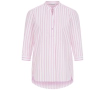 CALIBAN Bluse aus Leinen-Baumwoll-Mix in Rosa-Weiß gestreift /WeißRosa